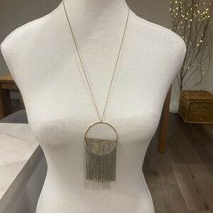 Anthropologie Gold and Silver Hoop Necklace